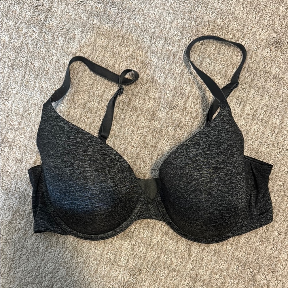 Victoria's Secret Black Uplift Semi Demi Bra with Adjustable Straps